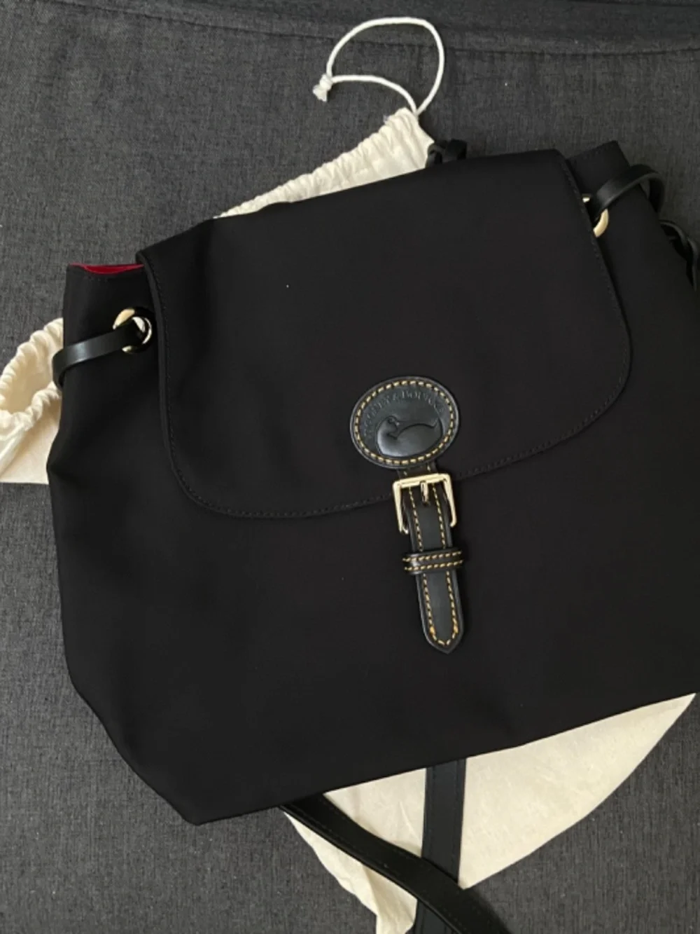 Dooney & Bourke Nylon Flap Backpack Black